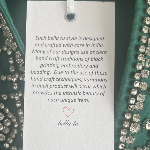 Bella Tu Green Embellished Tunic Dress - Picture 6 of 8